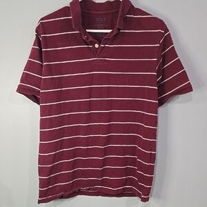 Red and White Striped Polo Shirt Classic Style
